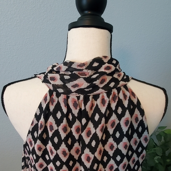 DANIEL RAINN sleeveless tunic diamond pattern pink black women's size small - Picture 5 of 10